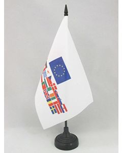 DRAPEAU DE TABLE UNION EUROPÉENNE 28 PAYS 21x14cm - PETIT DRAPEAUX DE BUREAU PAYS D\'EUROPE - UE 14 x 21 cm
