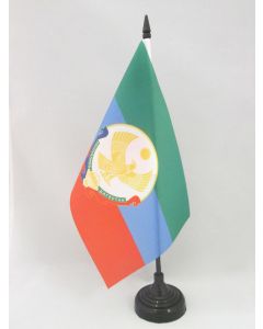 DRAPEAU DE TABLE RÉPUBLIQUE DU DAGUESTAN AVEC ARMES 21x14cm - PETIT DRAPEAUX DE BUREAU DAGHESTAN - DAGESTAN - RUSSIE 14 x 21 cm
