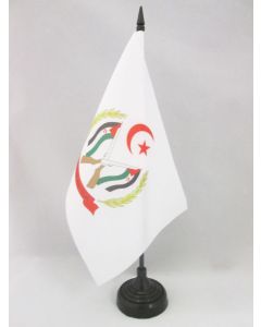 DRAPEAU DE TABLE ARMES FRONT POLISARIO SAHARA OCCIDENTAL 21x14cm - PETIT DRAPEAUX DE BUREAU FRENTE POPULAR SAHRAOUI 14 x 21 cm