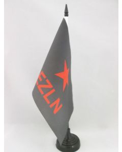 DRAPEAU DE TABLE MEXIQUE EZLN 21x14cm - PETIT DRAPEAUX DE BUREAU ARMÉE ZAPATISTE DE LIBÉRATION NATIONALE 14 x 21 cm