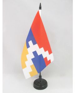 DRAPEAU DE TABLE HAUT-KARABAGH 21x14cm - PETIT DRAPEAUX DE BUREAU ARTSAKH - HAUT-KARABAKH - ARMÉNIE 14 x 21 cm