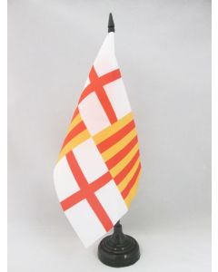 DRAPEAU DE TABLE BARCELONE 21x14cm - PETIT DRAPEAUX DE BUREAU VILLE DE BARCELONA 14 x 21 cm