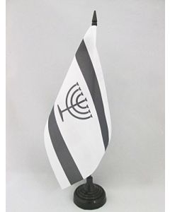 DRAPEAU DE TABLE YIDDISH 21x14cm - PETIT DRAPEAUX DE BUREAU JUIF YIDISH 14 x 21 cm
