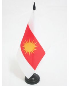 DRAPEAU DE TABLE YESIDI NOUVEAU 21x14cm - PETIT DRAPEAUX DE BUREAU YÍ?ZIDISME 14 x 21 cm