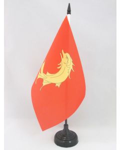 DRAPEAU DE TABLE COMTÉ DE FOREZ 21x14cm - PETIT DRAPEAUX DE BUREAU FORÉZIEN - SAINT-ETIENNE 14 x 21 cm