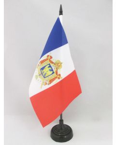 DRAPEAU DE TABLE FRANCE SECOND EMPIRE 1852-1870 21x14cm - PETIT DRAPEAUX DE BUREAU FRANÇAIS - NAPOLEON III 14 x 21 cm