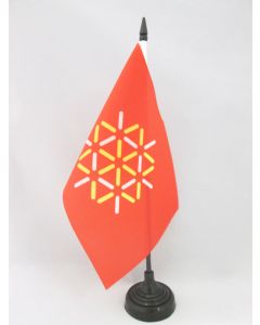 DRAPEAU DE TABLE LANGUEDOC-ROUSSILLON NOUVEAU 21x14cm - PETIT DRAPEAUX DE BUREAU LANGUEDOCIEN - FRANCE 14 x 21 cm