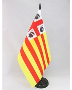 DRAPEAU DE TABLE SARDAIGNE ARAGONAISE 21x14cm - PETIT DRAPEAUX DE BUREAU SARDE SOUS ROYAUME D\'ARAGON 14 x 21 cm