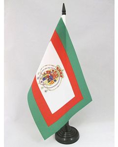 DRAPEAU DE TABLE ROYAUME DES DEUX-SICILES 1848?1860 21x14cm - PETIT DRAPEAUX DE BUREAU ITALIEN ANCIEN - ITALIE 14 x 21 cm