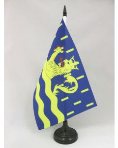 DRAPEAU DE TABLE DOUBS 21x14cm - PETIT DRAPEAUX DE BUREAU DÉPARTEMENT DOUBISTE 14 x 21 cm
