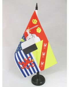 DRAPEAU DE TABLE MOSELLE 21x14cm - PETIT DRAPEAUX DE BUREAU DÉPARTEMENT MOSSELAN 14 x 21 cm