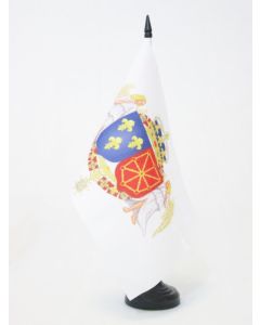 DRAPEAU DE TABLE ARMOIRIES ROYALES HENRI IV 21x14cm - PETIT DRAPEAUX DE BUREAU ARMES DU BON ROI 14 x 21 cm