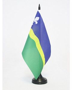 DRAPEAU DE TABLE PROVINCE DE FLEVOLAND 21x14cm - PETIT DRAPEAUX DE BUREAU FLEVOLAND AUX PAYS-BAS 14 x 21 cm
