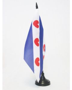 DRAPEAU DE TABLE PROVINCE DE FRISE 21x14cm - PETIT DRAPEAUX DE BUREAU FRIESLAND AUX PAYS-BAS 14 x 21 cm