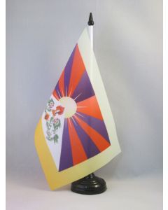DRAPEAU DE TABLE TIBET 21x14cm - PETIT DRAPEAUX DE BUREAU TIBÉTAIN 14 x 21 cm