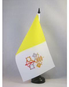 DRAPEAU DE TABLE VATICAN 21x14cm - PETIT DRAPEAUX DE BUREAU VATICAN 14 x 21 cm