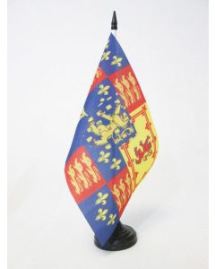 DRAPEAU DE TABLE ROYAL ROYAUME-UNI 1689-1702 WILLIAM III 21x14cm - PETIT DRAPEAUX DE BUREAU ROIS BRITANNIQUES 14 x 21 cm