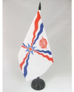 DRAPEAU DE TABLE ASSYRIE 21x14cm - PETIT DRAPEAUX DE BUREAU ASSYRIEN 14 x 21 cm