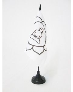 DRAPEAU DE TABLE BOUDDHA FLEUR DE LOTUS 15x15cm - PETIT DRAPEAUX DE BUREAU DU BOUDDHISME 15 x 15 cm