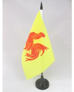 DRAPEAU DE TABLE WALLONIE 21x14cm - PETIT DRAPEAUX DE BUREAU WALLON - BELGIQUE 14 x 21 cm