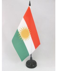 DRAPEAU DE TABLE KURDISTAN 21x14cm - PETIT DRAPEAUX DE BUREAU KURD 14 x 21 cm