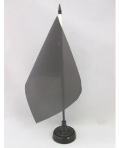 DRAPEAU DE TABLE UNICOLORE NOIR 21x14cm - PETIT DRAPEAUX DE BUREAU DE COULEUR NOIRE 14 x 21 cm