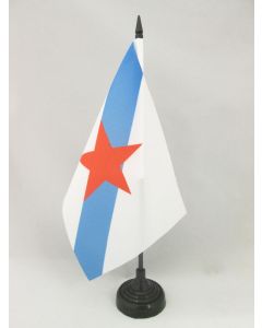DRAPEAU DE TABLE GALICE ESTRELEIRA 21x14cm - PETIT DRAPEAUX DE BUREAU INDÉPENDENTISTE DE GALICIA  14 x 21 cm