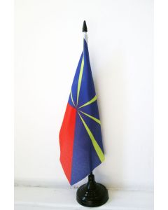 DRAPEAU DE TABLE LA RÉUNION 21x14cm - PETIT DRAPEAUX 14 x 21 cm RÉUNIONAIS - FRANCE - Bureau