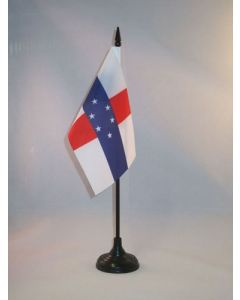 DRAPEAU DE TABLE ANTILLES NÉERLANDAISES 15x10cm - PETIT DRAPEAUX DE BUREAU HOLLANDAIS 10 x 15 cm