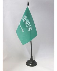 DRAPEAU DE TABLE ARABIE SAOUDITE 15x10cm - PETIT DRAPEAUX DE BUREAU SAOUDIEN 10 x 15 cm