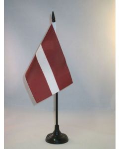 DRAPEAU DE TABLE LETTONIE 15x10cm - PETIT DRAPEAUX DE BUREAU LETTON 10 x 15 cm