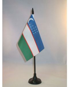 DRAPEAU DE TABLE OUZBÉKISTAN 15x10cm - PETIT DRAPEAUX DE BUREAU OUZBEK 10 x 15 cm