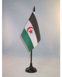 DRAPEAU DE TABLE SAHARA OCCIDENTAL 15x10cm - PETIT DRAPEAUX DE BUREAU SAHRAOUI 10 x 15 cm