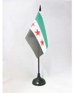 DRAPEAU DE TABLE SYRIE 15x10cm - PETIT DRAPEAUX DE BUREAU SYRIEN 10 x 15 cm