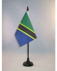 DRAPEAU DE TABLE TANZANIE 15x10cm - PETIT DRAPEAUX DE BUREAU TANZANIEN 10 x 15 cm