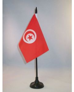 DRAPEAU DE TABLE TUNISIE 15x10cm - PETIT DRAPEAUX DE BUREAU TUNISIEN 10 x 15 cm