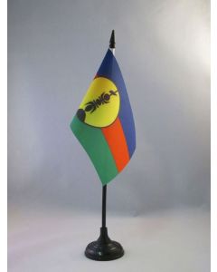 DRAPEAU DE TABLE NOUVELLE CALÉDONIE 15x10cm - PETIT DRAPEAUX DE BUREAU NÉO-CALÉDONIEN - FRANCE 10 x 15 cm