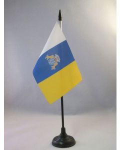 DRAPEAU DE TABLE CANARIES 15x10cm - PETIT DRAPEAUX DE BUREAU DE CANARIAS - ESPAGNE 10 x 15 cm
