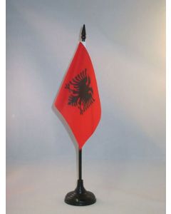 DRAPEAU DE TABLE ALBANIE 15x10cm - PETIT DRAPEAUX DE BUREAU ALBANAIS 10 x 15 cm