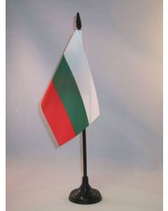DRAPEAU DE TABLE BULGARIE 15x10cm - PETIT DRAPEAUX DE BUREAU BULGARE 10 x 15 cm