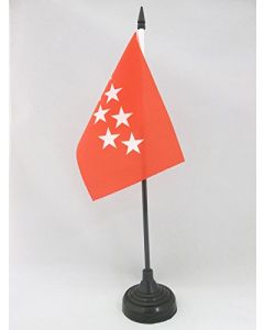 DRAPEAU DE TABLE COMMUNAUTÉ DE MADRID 15x10cm - PETIT DRAPEAUX DE BUREAU MADRILÈNE - ESPAGNE 10 x 15 cm