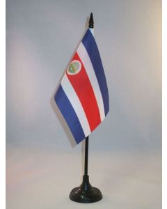 DRAPEAU DE TABLE COSTA RICA 15x10cm - PETIT DRAPEAUX DE BUREAU COSTARICAIN 10 x 15 cm