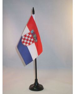 DRAPEAU DE TABLE CROATIE 15x10cm - PETIT DRAPEAUX DE BUREAU CROATE 10 x 15 cm