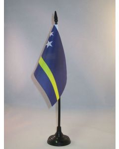 DRAPEAU DE TABLE CURAÇAO 15x10cm - PETIT DRAPEAUX DE BUREAU HOLLANDAIS 10 x 15 cm