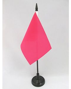 DRAPEAU DE TABLE UNICOLORE CERISE 15x10cm - PETIT DRAPEAUX DE BUREAU DE COULEUR ROUGE CERISE 10 x 15 cm