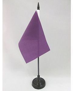 DRAPEAU DE TABLE UNICOLORE VIOLET 15x10cm - PETIT DRAPEAUX DE BUREAU DE COULEUR VIOLETTE 10 x 15 cm