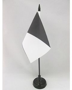 DRAPEAU DE TABLE COMMISSAIRE DE COURSE BLANC ET NOIR 15x10cm - PETIT DRAPEAUX DE BUREAU AVERTISSEMENT CONDUITE ANTISPORTIVE 10 x 15 cm