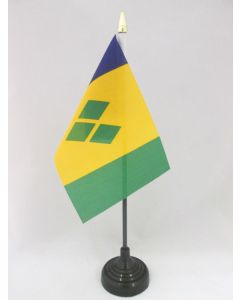 DRAPEAU DE TABLE SAINT VINCENT 15x10cm - PETIT DRAPEAUX DE BUREAU SAINT-VINCENTAIS 10 x 15 cm pointe dorée