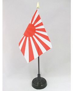 DRAPEAU DE TABLE JAPON WWI 15x10cm - PETIT DRAPEAUX DE BUREAU JAPONAIS 10 x 15 cm pointe dorée