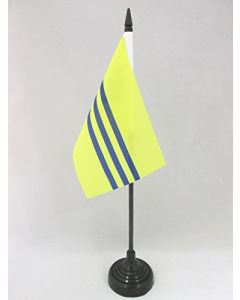 DRAPEAU DE TABLE RÉPUBLIQUE DE COCHINCHINE 1946-1954 15x10cm - PETIT DRAPEAUX DE BUREAU VIETNAM ANCIEN 10 x 15 cm